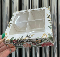 Изображение Коробка с окном на 4 конфеты Розы